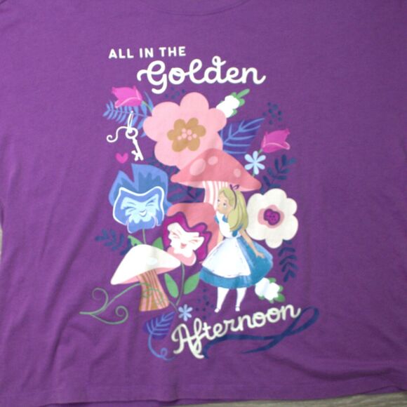 Disney Shirt Women’s M Alice In Wonderland Floral All In The Golden Afternoon - Picture 2 of 4
